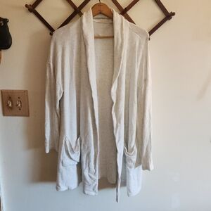 Soft Surroundings Cream Open-Front Cozy Cardigan Sweatshirt Soft Xl
